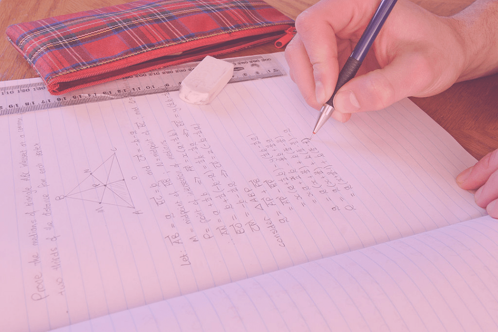 Photo: "Homework - vector maths", by Fir0002/Flagstaffotos licensed under CC BY-NC 3.0. Hue modified from the original