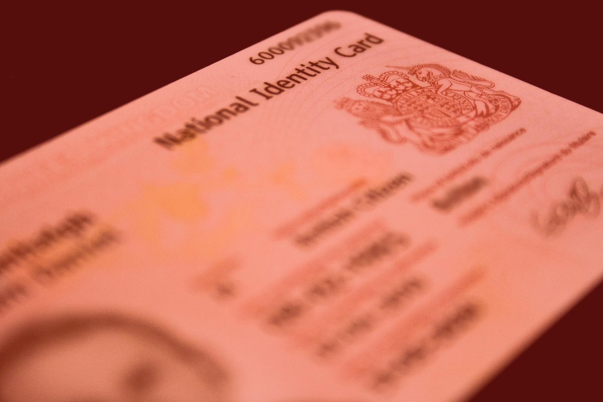 Photo: "National Identity Card", by Sam Greenhalgh licensed under CC BY 2.0. Hue modified from the original