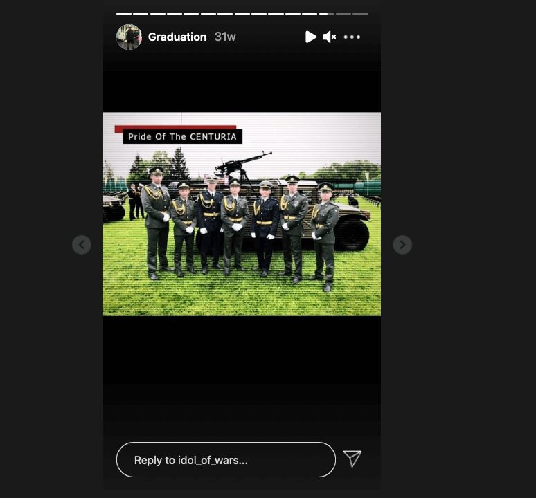 44 Capture d'écran d'une story Instagram publiée par Vladyslav Vintergoller en 2020