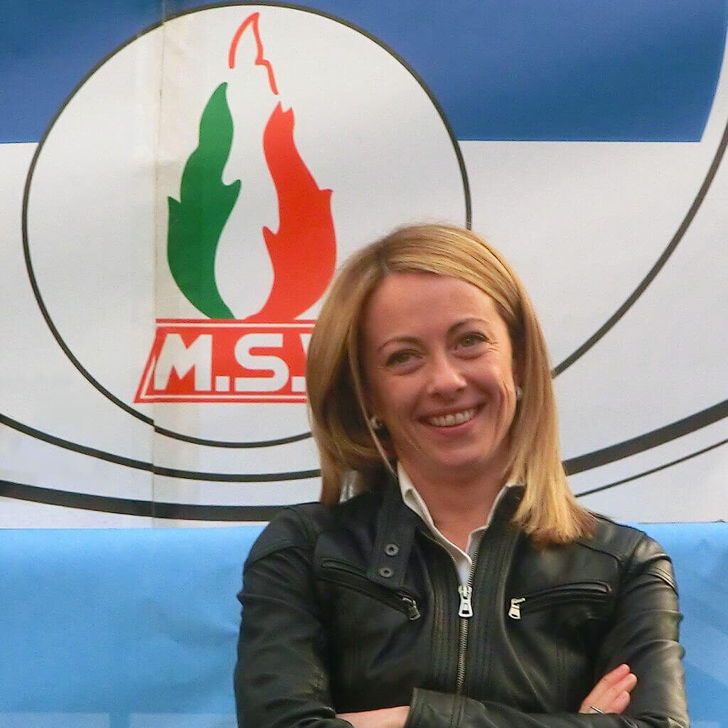 Giorgia Meloni in Sanremo during the electoral campaign for the 2014 European elections